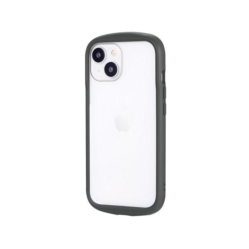 iPhone 15/iPhone 14 耐衝撃ハイブリッドケース 「Cleary」 ダークグレー
