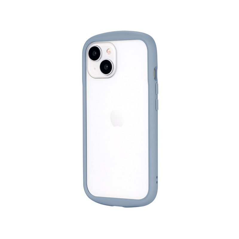 iPhone 15/iPhone 14 耐衝撃ハイブリッドケース 「Cleary」 スモークブルー