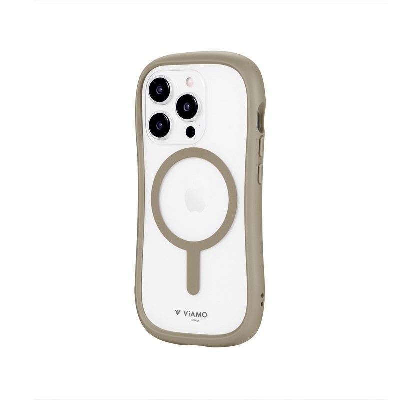 iPhone 15 Pro 高速充電対応・耐傷・耐衝撃ハイブリッドケース 「ViAMO charge」 グレージュ