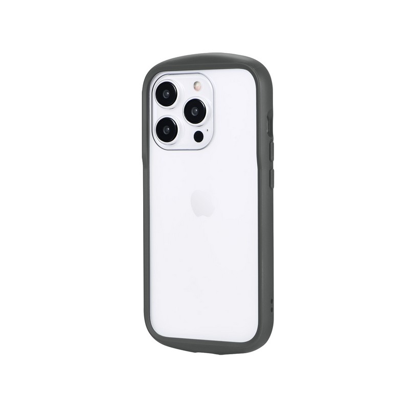iPhone 15 Pro 耐衝撃ハイブリッドケース 「Cleary」 ダークグレー