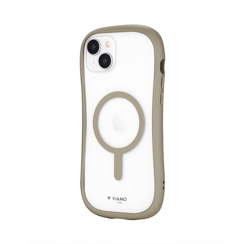 iPhone 15 Plus/iPhone 14 Plus 高速充電対応・耐傷・耐衝撃ハイブリッドケース 「ViAMO charge」 グレージュ