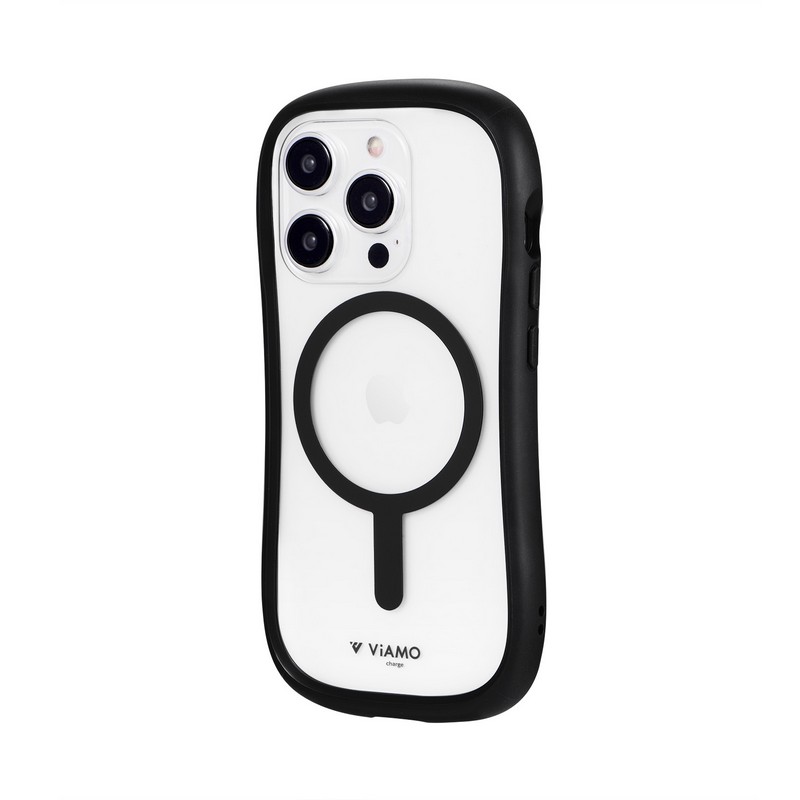 iPhone 15 Pro Max 高速充電対応・耐傷・耐衝撃ハイブリッドケース 「ViAMO charge」 ライトブラック