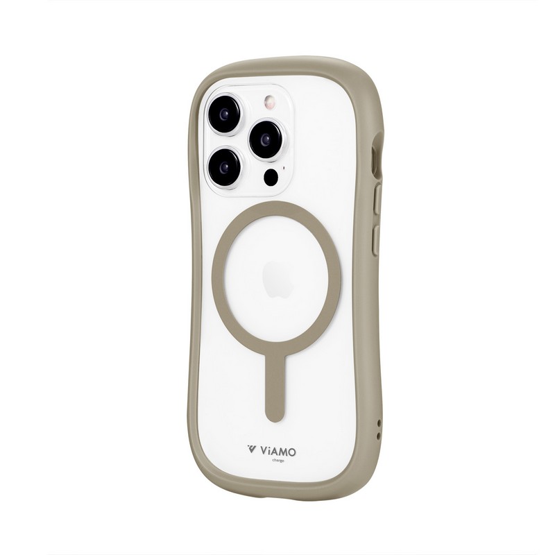 iPhone 15 Pro Max 高速充電対応・耐傷・耐衝撃ハイブリッドケース 「ViAMO charge」 グレージュ