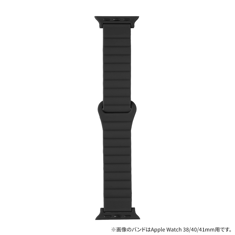 Apple Watch 42(Series 1,2,3)/44/45/46/49mm バンド 「CORVIN」 マグネットシリコンバンド ブラック