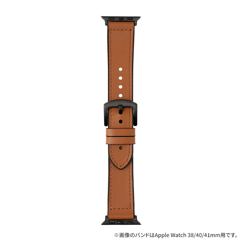 Apple Watch 42(Series 1,2,3)/44/45/46/49mm バンド 「CORVIN」 裏面ラバーレザーバンド ブラウン