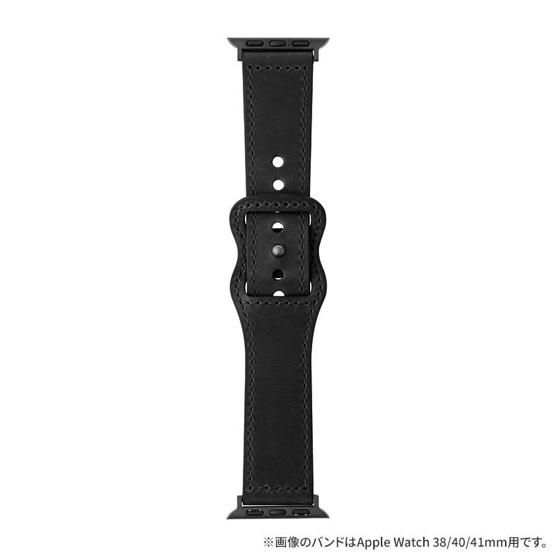 Apple Watch 42(Series 1,2,3)/44/45/46/49mm バンド 「CORVIN」 シンプルレザーバンド ブラック