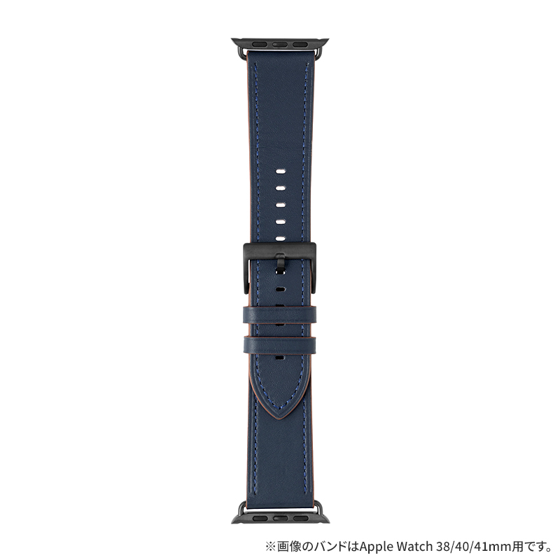 Apple Watch 42(Series 1,2,3)/44/45/46/49mm バンド 「CORVIN」 ベーシックレザーバンド ネイビー