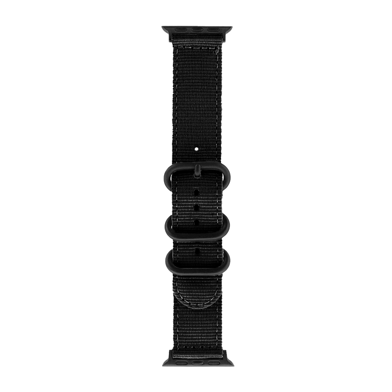 Apple Watch 38/40/41/42mm バンド 「CORVIN」 3バックルナイロンバンド ブラック