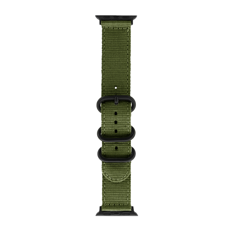 Apple Watch 38/40/41/42mm バンド 「CORVIN」 3バックルナイロンバンド カーキ