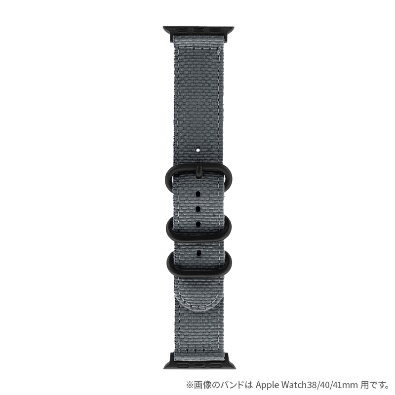 Apple Watch 42(Series 1,2,3)/44/45/46/49mm バンド 「CORVIN」 3バックルナイロンバンド グレー