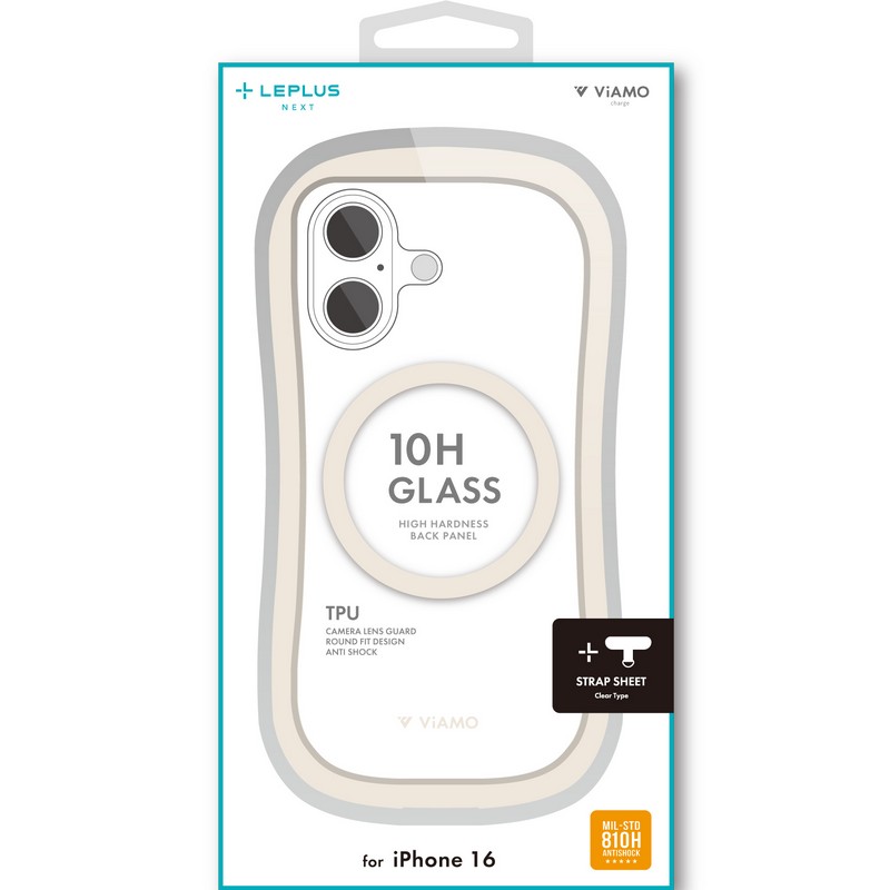 iPhone 16 高速充電対応・耐傷・耐衝撃ハイブリッドケース 「ViAMO charge」 ミルクホワイト