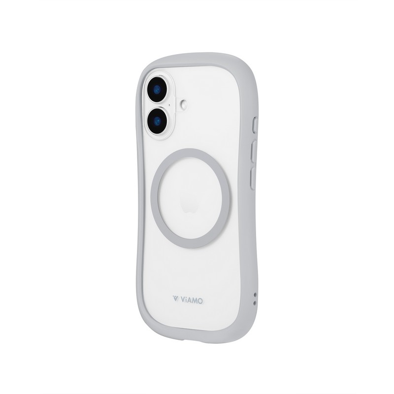 iPhone 16 高速充電対応・耐傷・耐衝撃ハイブリッドケース 「ViAMO charge」 ライトグレー