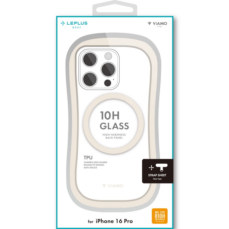 iPhone 16 Pro 高速充電対応・耐傷・耐衝撃ハイブリッドケース 「ViAMO charge」 ミルクホワイト