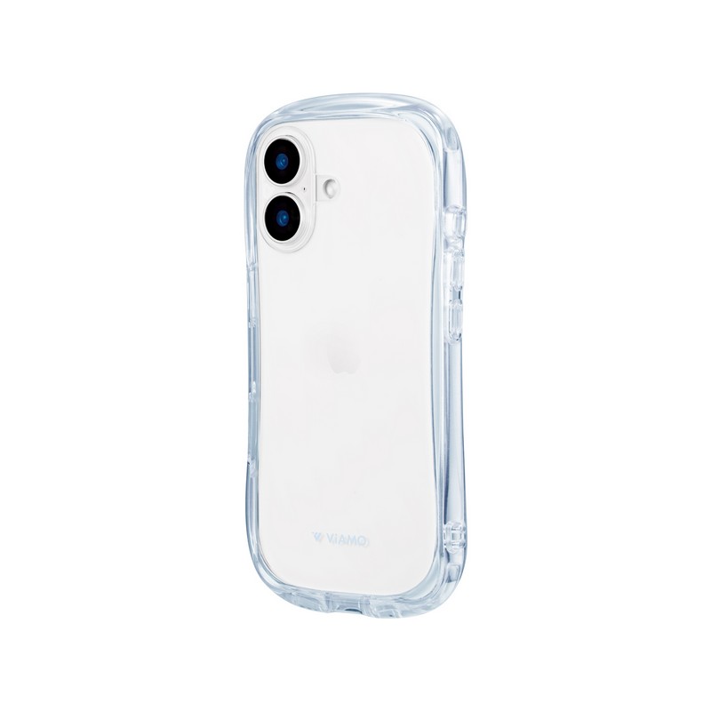 iPhone 16 耐傷・耐衝撃ハイブリッドケース 「ViAMO crystal」 ブルー