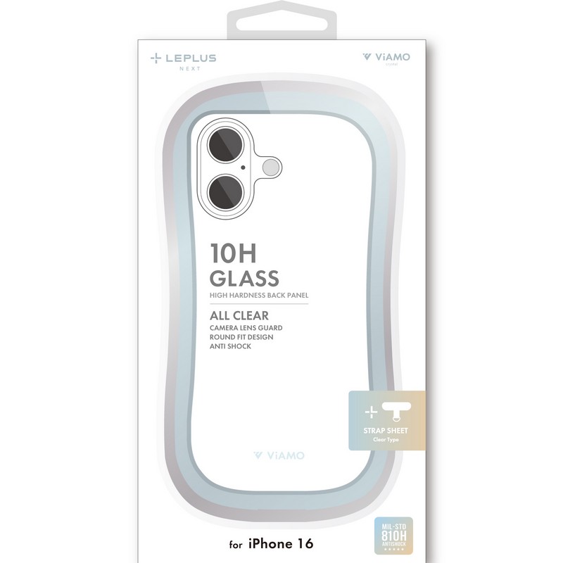 iPhone 16 耐傷・耐衝撃ハイブリッドケース 「ViAMO crystal」 ブルー