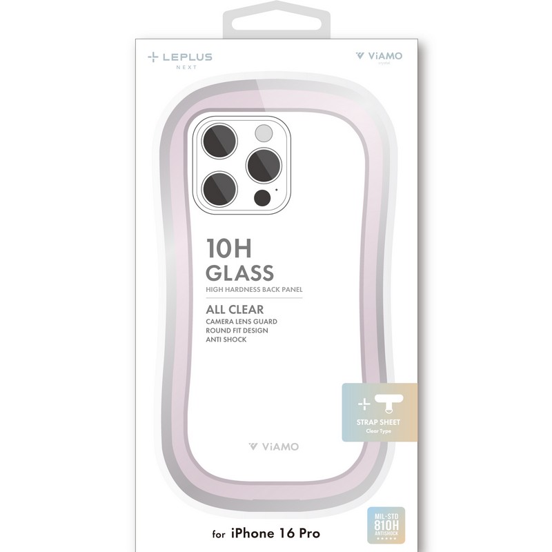 iPhone 16 Pro 耐傷・耐衝撃ハイブリッドケース 「ViAMO crystal」 ピンク