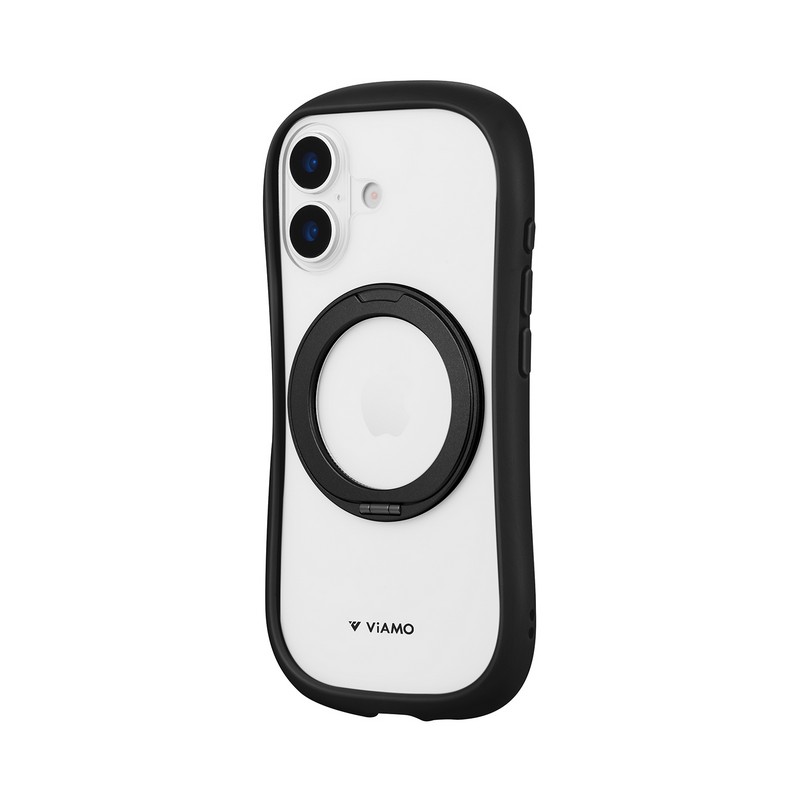 iPhone 17 360度回転スタンド付き耐傷・耐衝撃ハイブリッドケース 「ViAMO mag swing」 ブラック