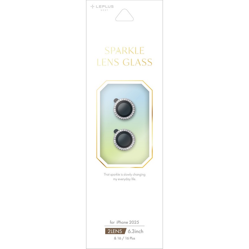 iPhone 17/iPhone 16/16 Plus レンズ保護ガラスフィルム「SPARKLE LENS GLASS」 シルバー