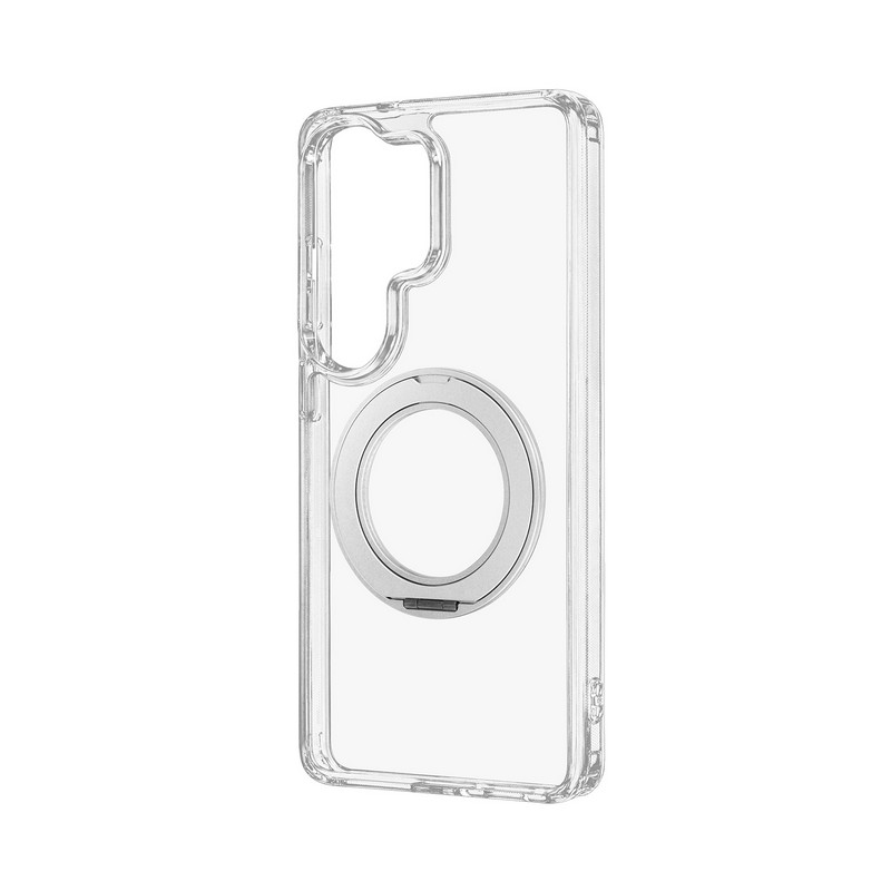 Galaxy S26 Ultra ケース リング付 マグネット ギャラクシーS26ウルトラ MagSafe対応 スマホスタンド 黄変防止 背面クリア シルバー カバー スマホカバー