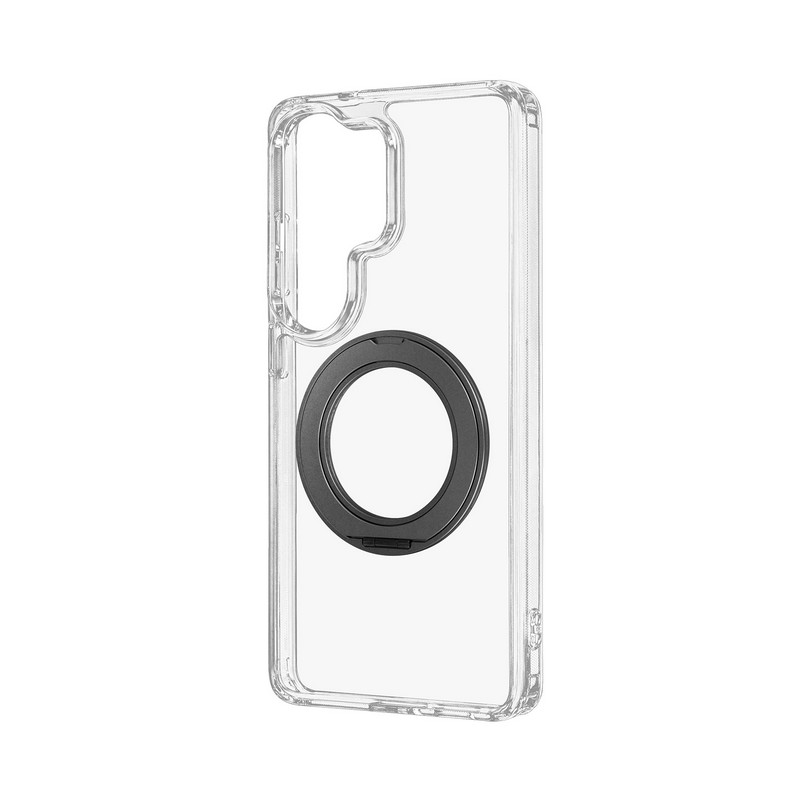 Galaxy S26 Ultra ケース リング付 マグネット ギャラクシーS26ウルトラ MagSafe対応 スマホスタンド 黄変防止 背面クリア ブラック カバー スマホカバー