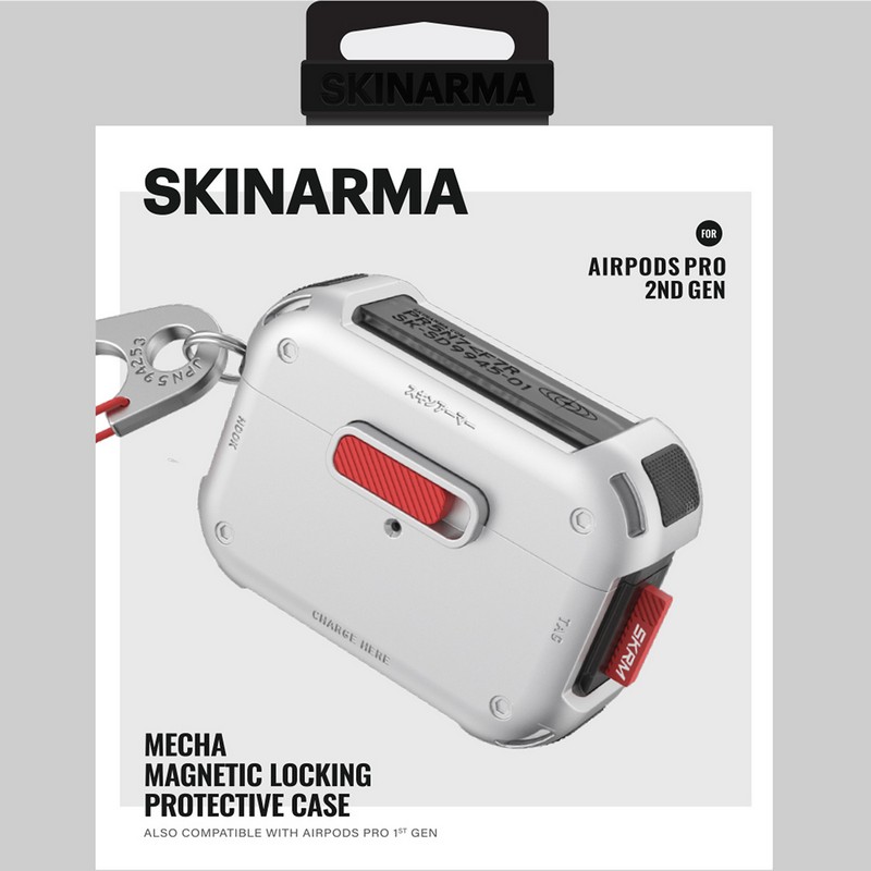 SKINARMA AirPods Pro 2 MECHA ケース クローム