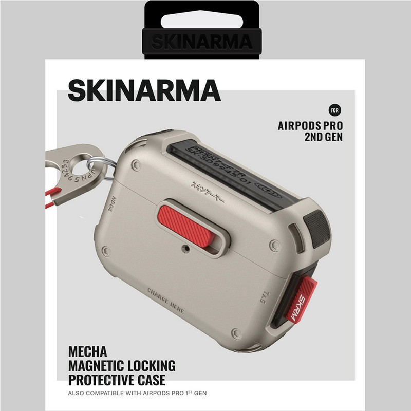 SKINARMA AirPods Pro 2 MECHA ケース チタニウム