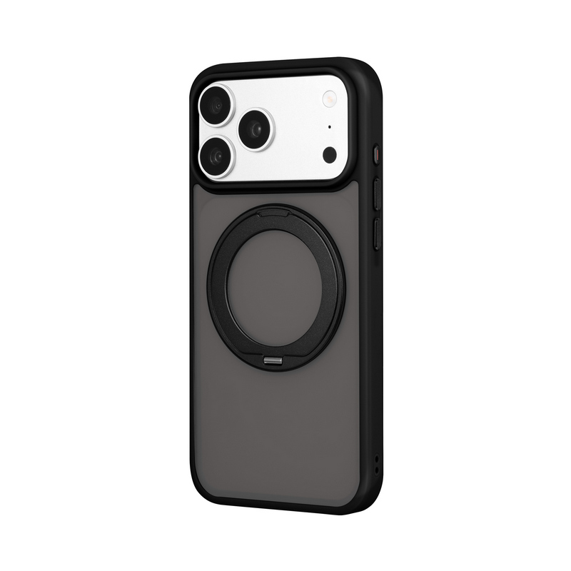 iPhone18ProMax/iPhone 17 Pro Max 耐傷・耐衝撃ハイブリッドケース 「GRASIM」 ブラック