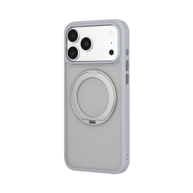 iPhone18ProMax/iPhone 17 Pro Max 耐傷・耐衝撃ハイブリッドケース 「GRASIM」 ライトグレー