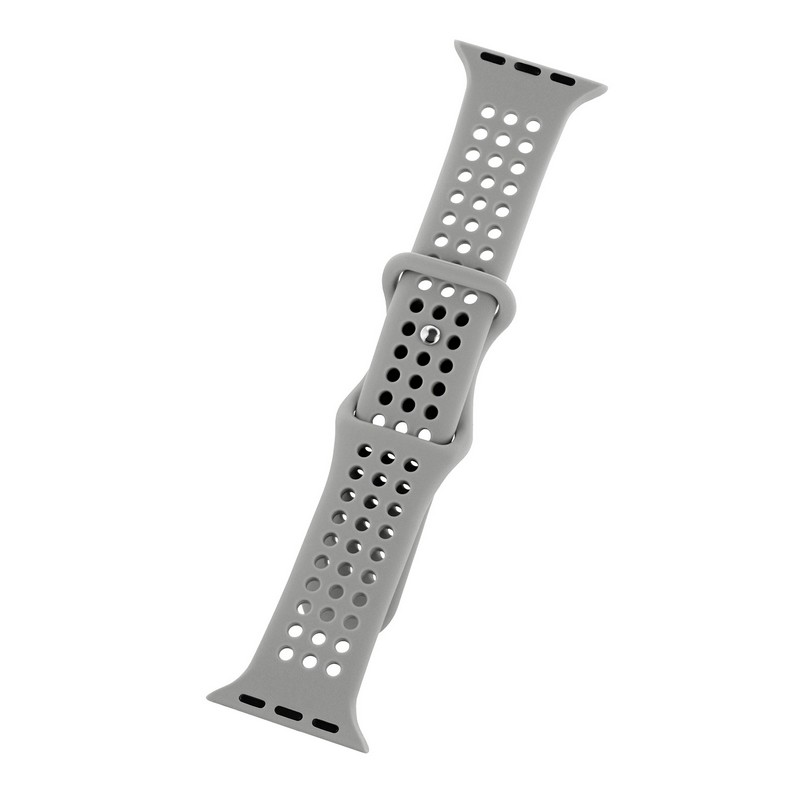 Apple Watch 38/40/41/42mm バンド 「CORVIN」 パンチングシリコンバンド グレー