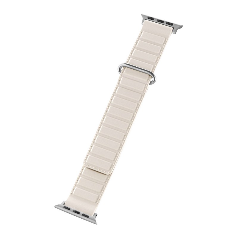 Apple Watch 38/40/41/42mm バンド 「CORVIN」 ステッチライクマグネットシリコンバンド エクリュ