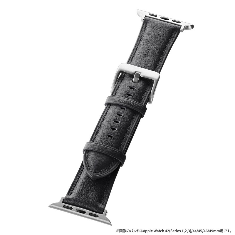 Apple Watch 38/40/41/42mm バンド 「CORVIN」 プランプレザーバンド ブラック