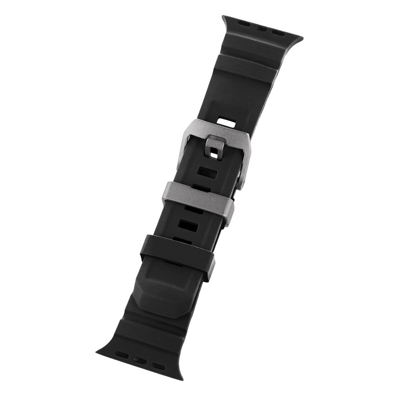 Apple Watch 42(Series 1,2,3)/44/45/46/49mm バンド 「CORVIN」 タフラバーバンド ブラック