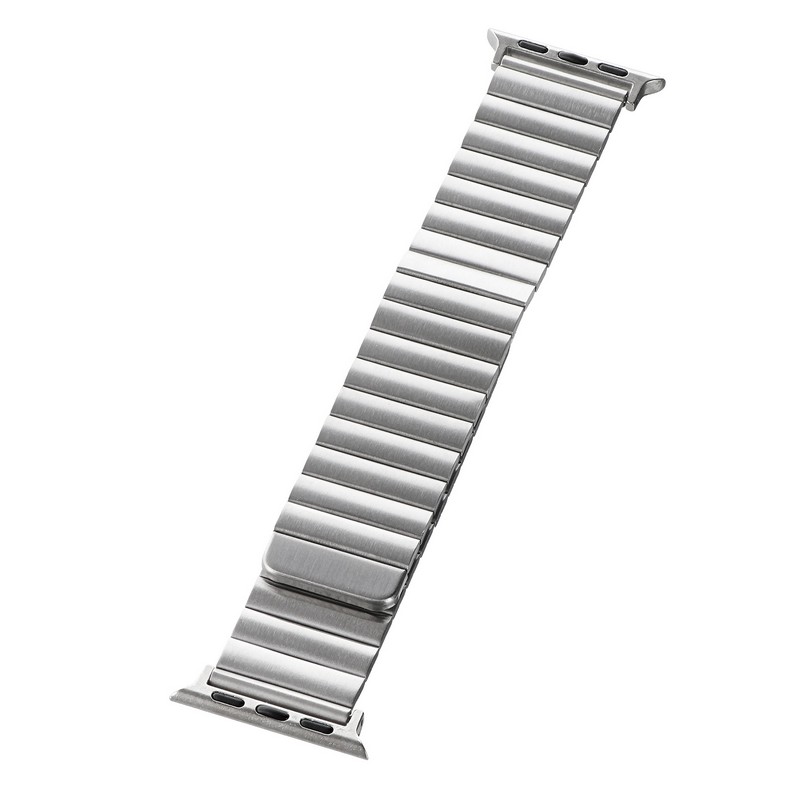 Apple Watch 42(Series 1,2,3)/44/45/46/49mm バンド 「CORVIN」 マグネットブロックメタルバンド シルバー