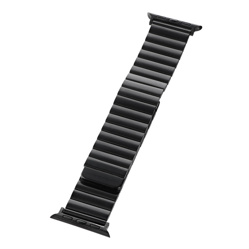 Apple Watch 42(Series 1,2,3)/44/45/46/49mm バンド 「CORVIN」 マグネットブロックメタルバンド ブラック