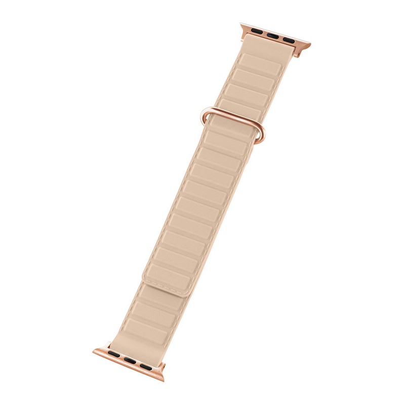 Apple Watch 38/40/41/42mm バンド 「CORVIN」 ステッチライクマグネットシリコンバンド ベージュ