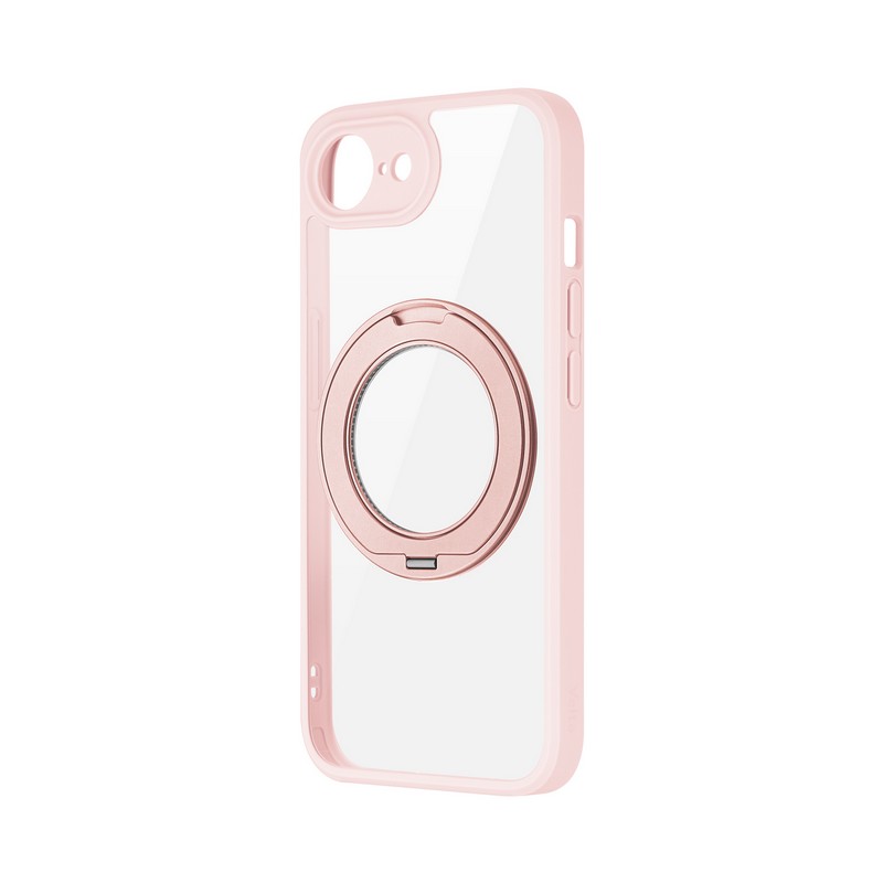iPhone 17e/iPhone 16e 360度回転スタンド付き耐衝撃ハイブリッドケース 「Velta mag swing」 ソフトピンク