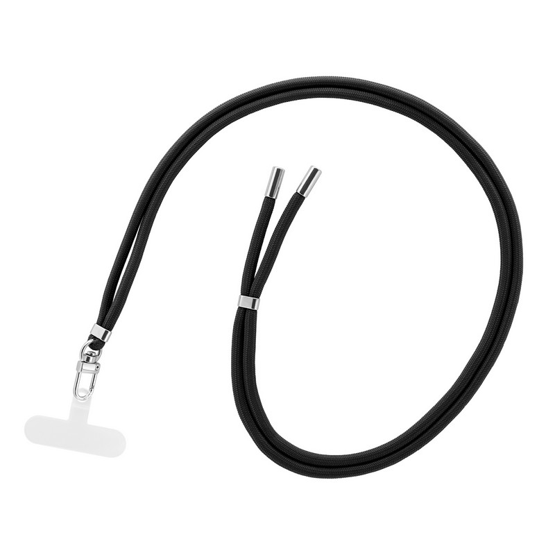 スマートフォン（汎用） ショルダーストラップ「SHOULTY MULTI STRAP」丸紐タイプ ブラック