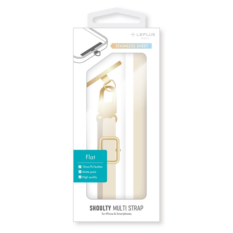 スマートフォン（汎用） ショルダーストラップ「SHOULTY MULTI STRAP」Flat アイボリー