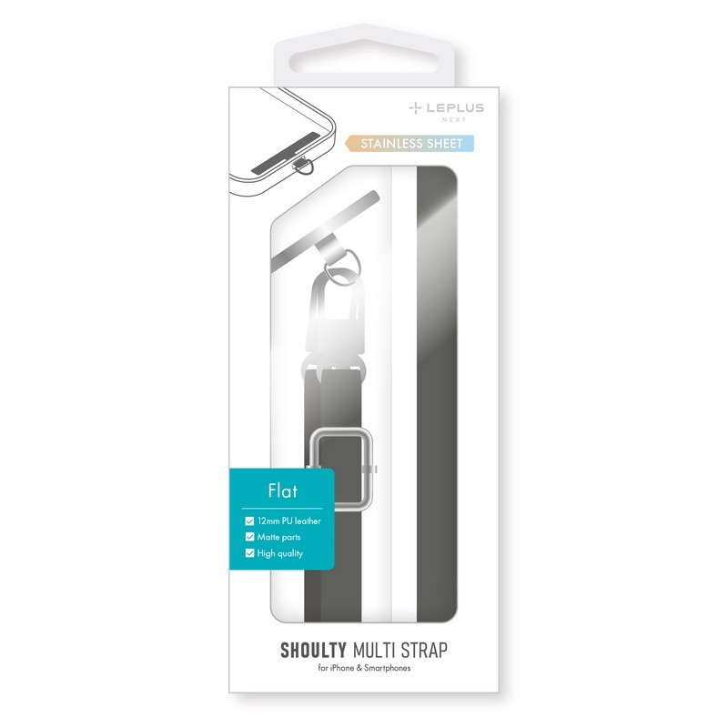 スマートフォン(汎用) ショルダーストラップ「SHOULTY MULTI STRAP」Flat ダークグレー