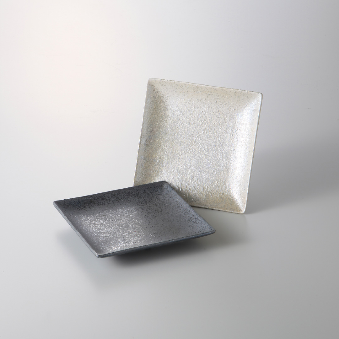 パール14㎝スクエアプレート　(2色)