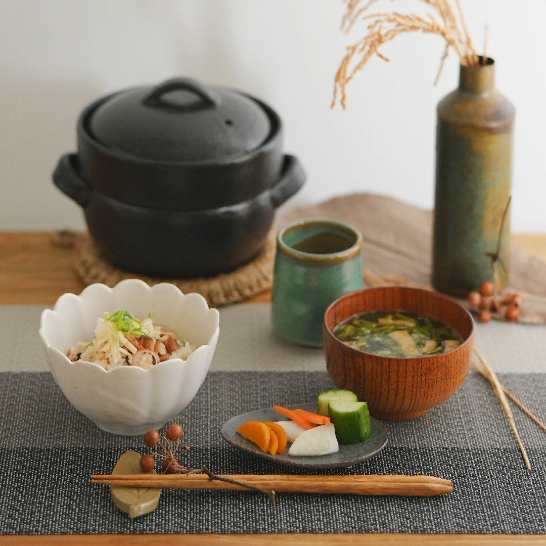 オフホワイト野花BOWL 大