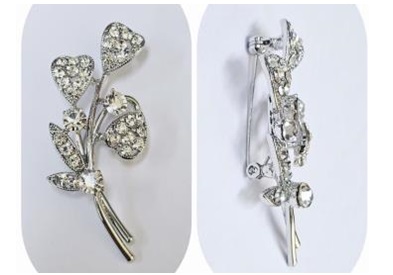 CB209962 ﾊｰﾄお花ﾌﾞﾛｰﾁ RH