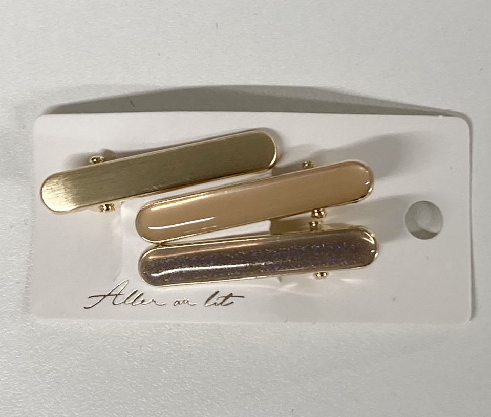 HC210223/HC210224/HC210225 ｾｯﾄﾍｱｸﾘｯﾌﾟ ｵｰﾊﾞﾙ3本ｾｯﾄ BEG BRN GRY