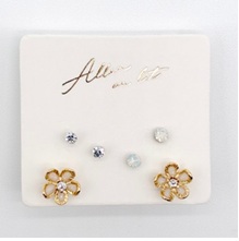 JP210362/JP210363/JP210364 樹脂ｾｯﾄﾋﾟｱｽ お花ｴﾎﾟ WHT PNK PPL