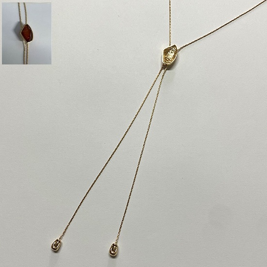 N210195/N210196 ｱｸﾘﾙｽﾄｰﾝY字ﾈｯｸﾚｽ BRN ORG GRY