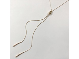 N210155/N210156 ﾒﾀﾘｯｸｺﾞｰﾙﾄﾞ ﾋﾞｰﾝｽﾞY字ﾈｯｸﾚｽ SLV GLD