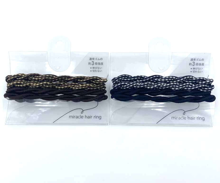 PO-3805-014/PO-3805-017 ﾐﾗｸﾙﾍｱﾘﾝｸﾞﾁｪｯｸ柄 BR BK