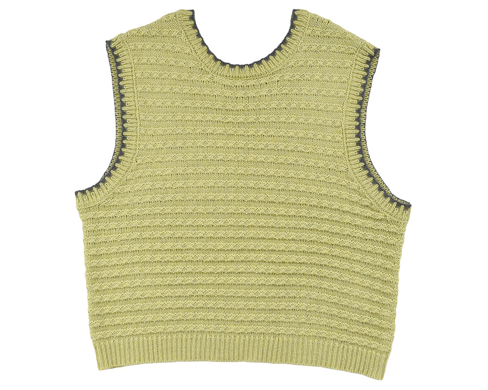 ﾌﾞﾗﾝｹｯﾄｽﾃｯﾁ入り前後着用ﾆｯﾄﾍﾞｽﾄ