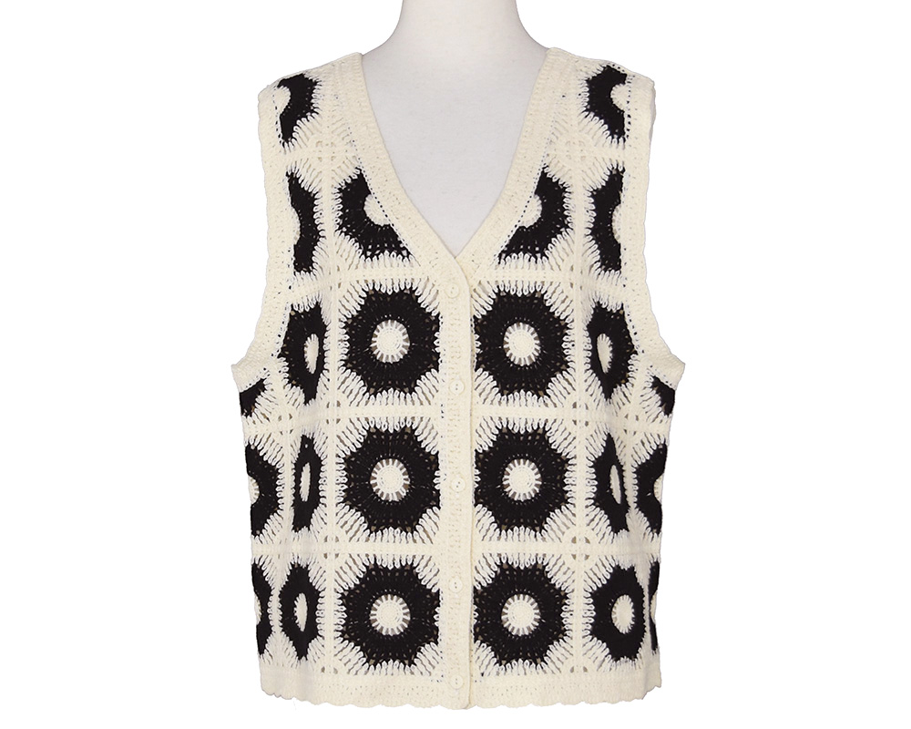 前後2WAYかぎ針編み風ﾍﾞｽﾄ