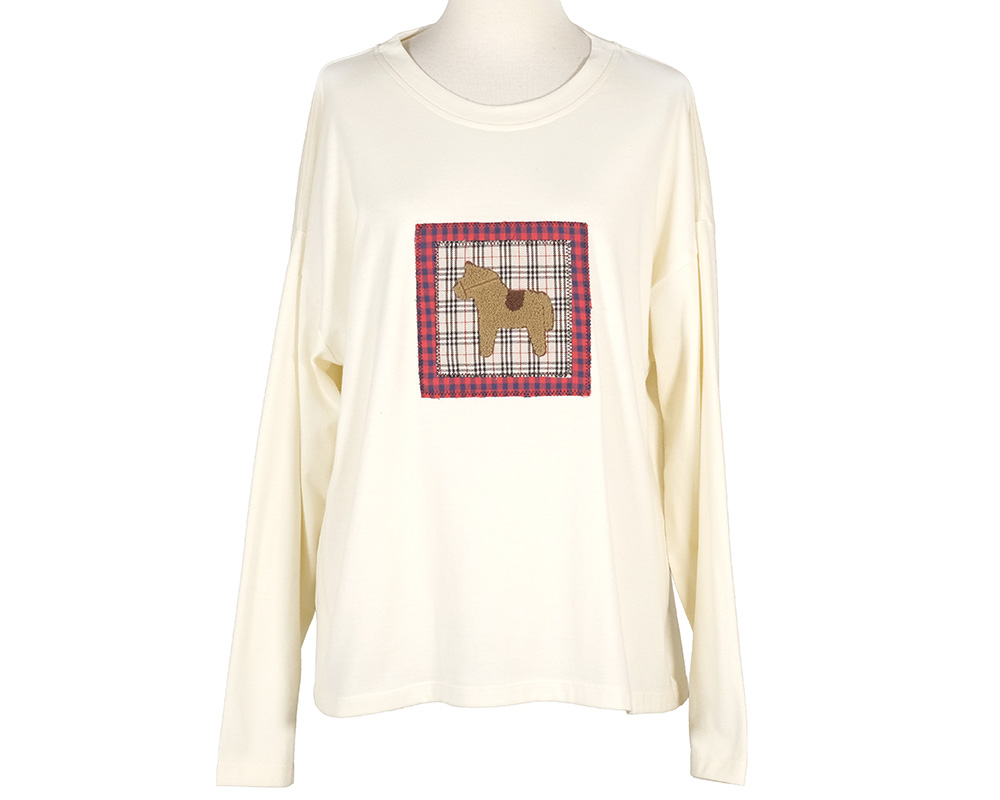 ﾊﾟｯﾁﾜｰｸ刺繍ｶｯﾄｿｰﾌﾟﾙｵｰﾊﾞｰ